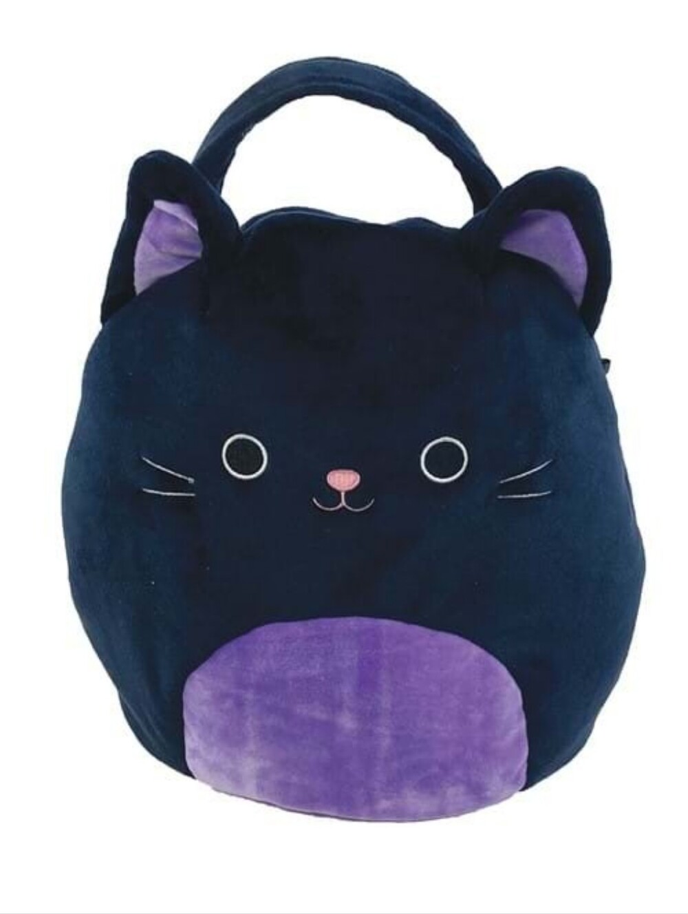 Squishmallow Black & Purple Cat Plush Trick-or-Treat Basket 12" NWOT